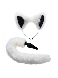 Tailz White Fox Buttplug & Haarband Set