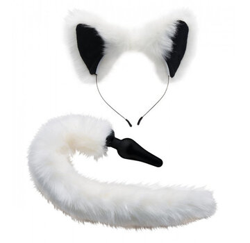 Tailz White Fox Buttplug & Haarband Set