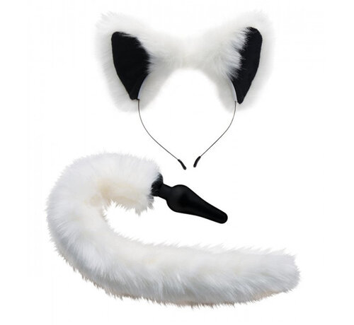 Tailz White Fox Buttplug & Haarband Set