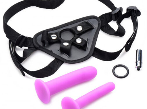 Strap U Double-G Deluxe Vibrerende Strap-On Set