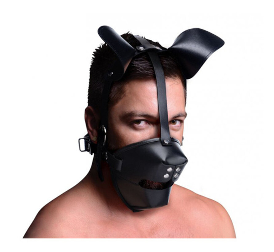 Puppy Play Masker Met Ballgag - Zwart