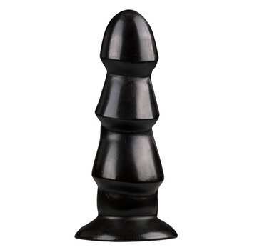 All Black Zwarte Anaal Dildo Met Ribbels