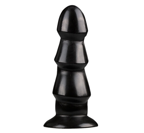 All Black Zwarte Anaal Dildo Met Ribbels