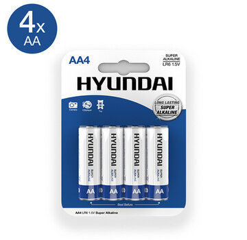 Hyundai Super Alkaline AA-Batterijen - 4 Stuks