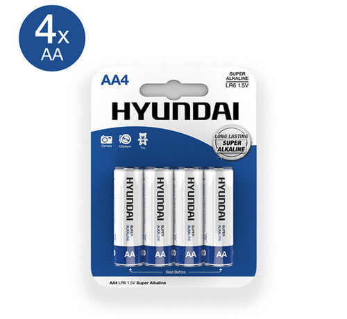 Hyundai Super Alkaline AA-Batterijen - 4 Stuks