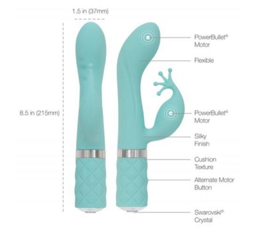 Pillow Talk - Kinky Rabbit & G-Spot Vibrator - Teal