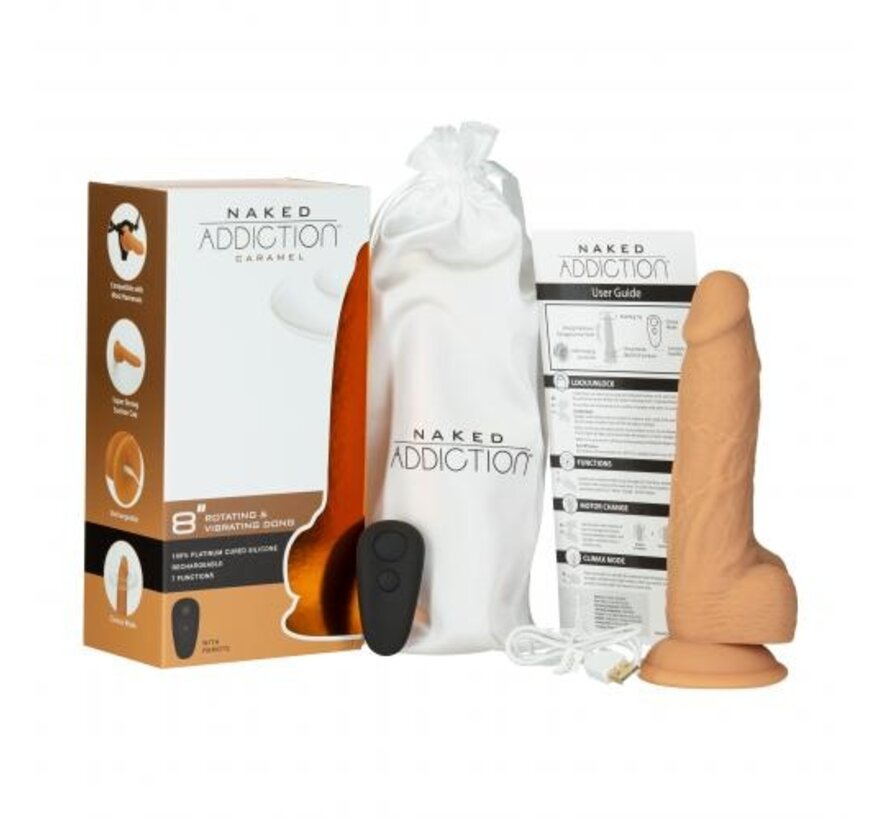 Naked Addiction Roterende & Vibrerende Dildo - 20 cm