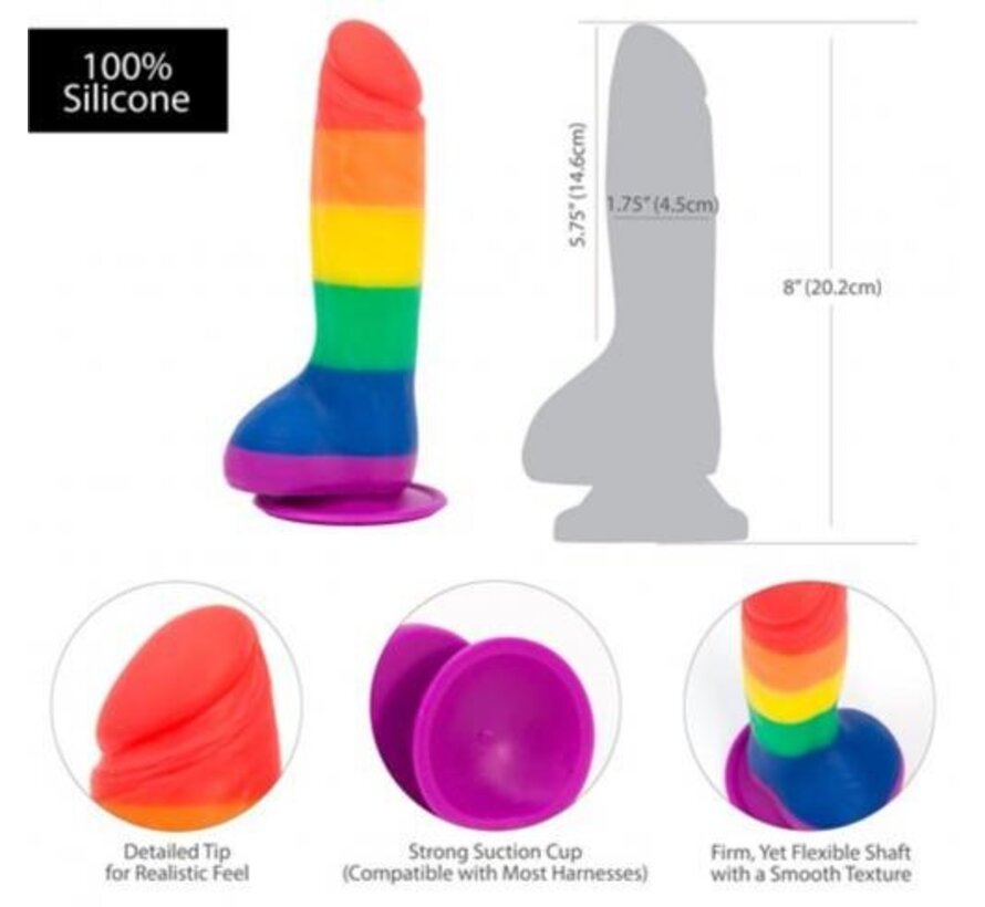 Addiction - Justin Rainbow Siliconen Dildo - 19 cm