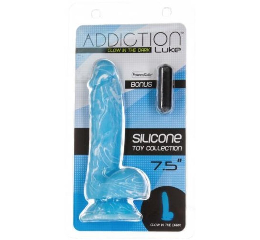 Addiction - Luke Glow In The Dark Dildo - 18 cm