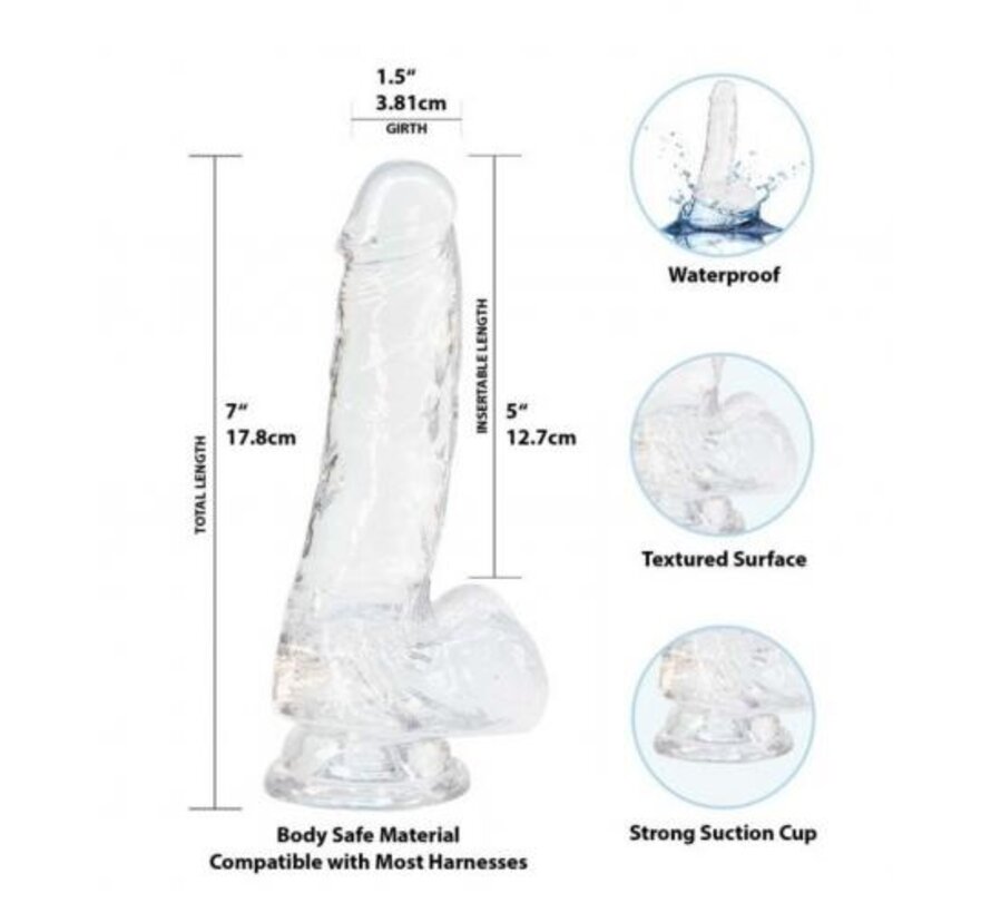 Crystal Addiction - Transparante Dildo - 18 cm