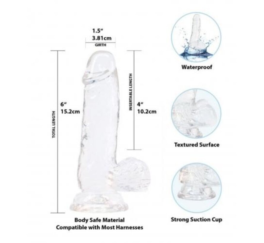 Crystal Addiction - Transparante Dildo - 15 cm