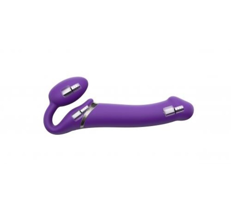 Strap On Me - Strapless Vibrerende Voorbind Dildo - Maat M - Paars