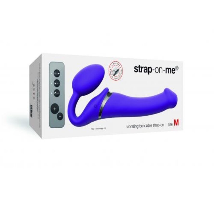 Strap On Me - Strapless Vibrerende Voorbind Dildo - Maat M - Paars