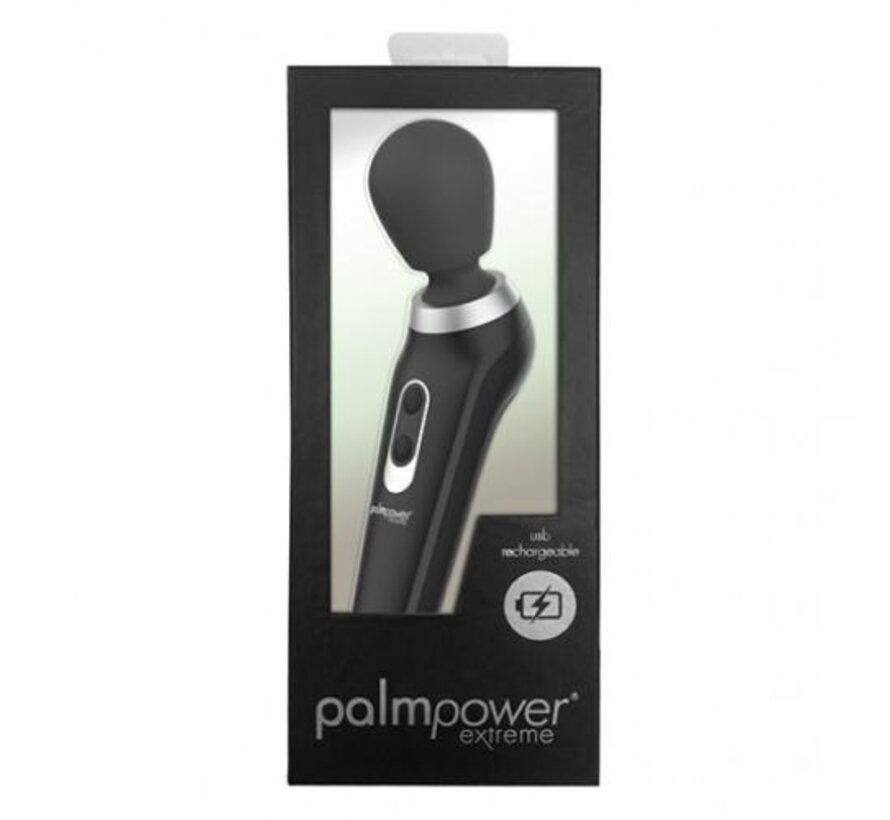 Palm Power -  Extreme Wand Vibrator - Zwart