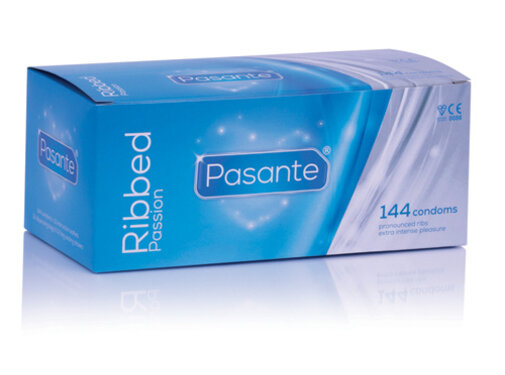 Pasante Pasante Ribbed Condooms - 144 stuks