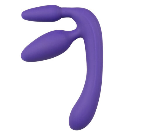 You2Toys Drie Dubbele Voorbind Dildo - Paars