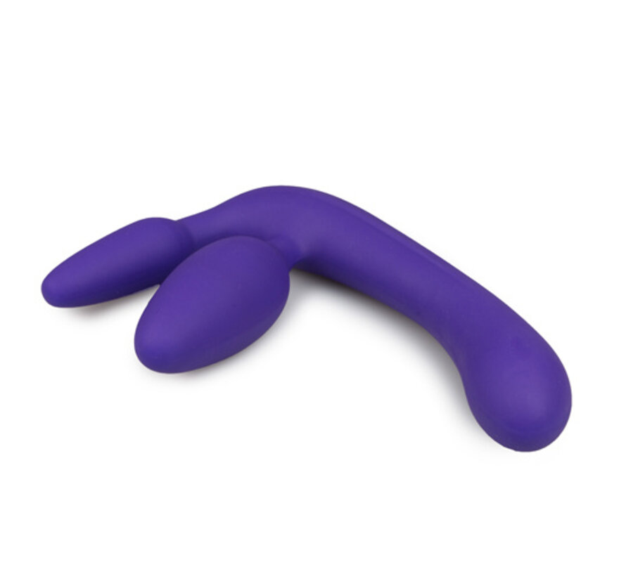 Drie Dubbele Voorbind Dildo - Paars