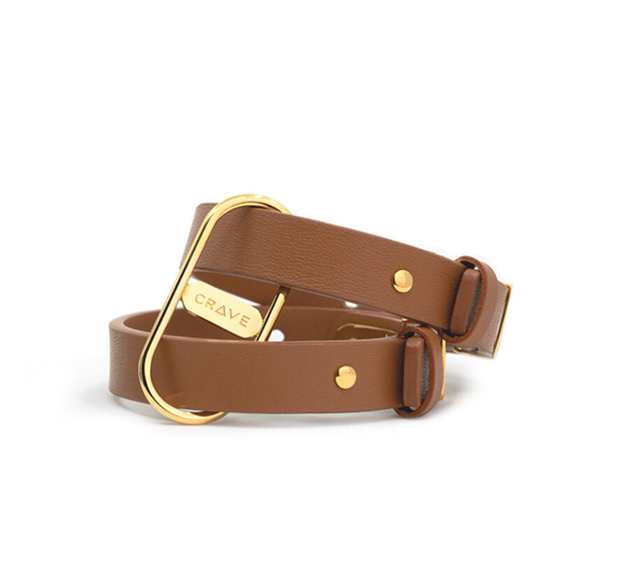 Crave - ICON Cuffs - Tan & 18kt Gold Plated