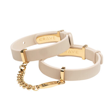 Crave Crave - ID Cuffs - Beige/18kt Gold Plated