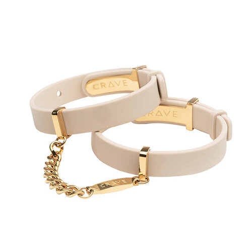 Crave Crave - ID Cuffs - Beige/18kt Gold Plated