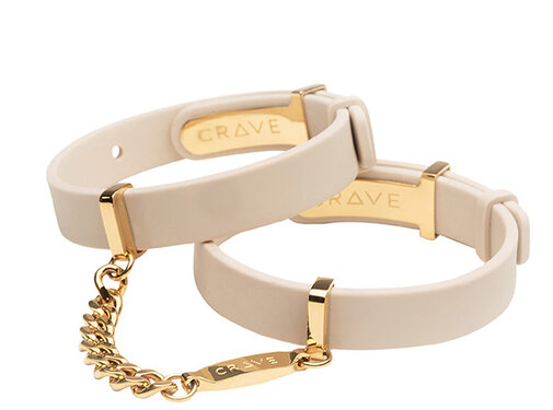 Crave Crave - ID Cuffs - Beige/18kt Gold Plated
