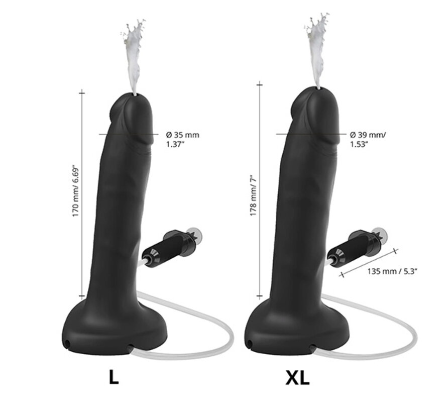 Strap-On-Me - Squirting Cum Dildo Realistic Black XL