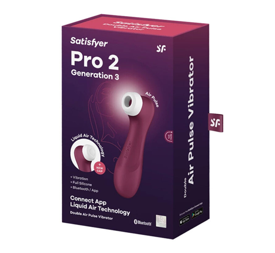 Satisfyer - Pro 2 Generation 3 App Controlled Wine Red