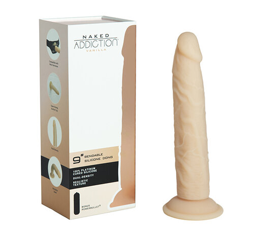 Naked Addiction Naked Addiction - 22,8 cm Silicone Bendable Dual Density Dildo Vanilla