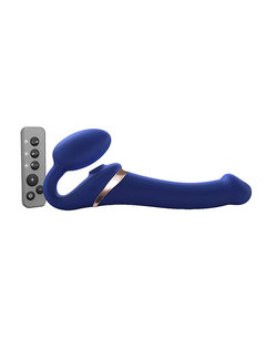 Strap-On-Me Strap-On-Me - Strap-on Multi Orgasm Remote Controlled 3 Motors Blue M