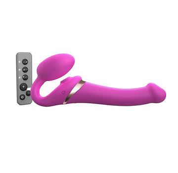 Strap-On-Me Strap-On-Me - Strap-on Multi Orgasm Remote Controlled 3 Motors Fuchsia M