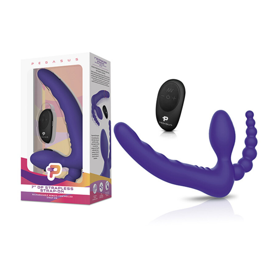Pegasus - 7” Remote Control Strapless D.P. Silicone Strap on