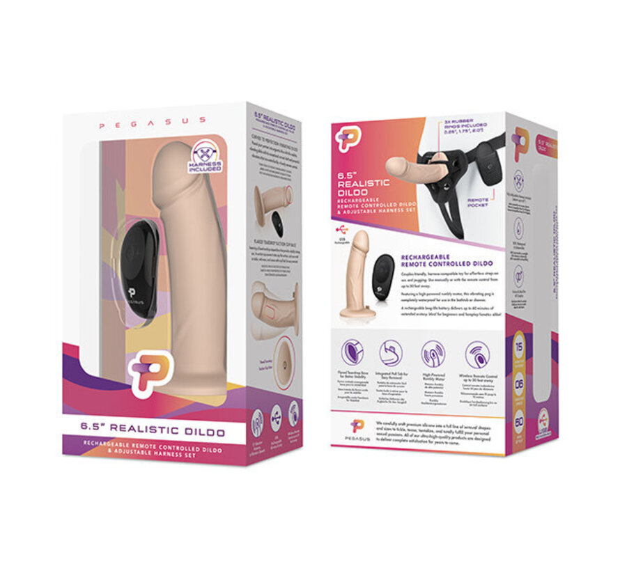 Pegasus - 6.5” Realistic Silicone Dildo With Harness Included