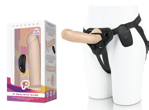 Pegasus - 8” Realistic Silicone Dildo With Harness Included