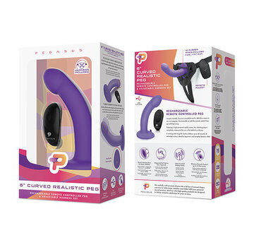 Pegasus - 6 Curved Realistic Silicone Peg with harness included