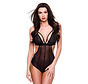 Baci - Sexy Crotchless Mesh Teddy Black S/M