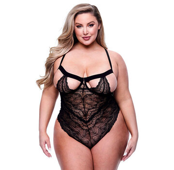 Baci - Sexy Strappy Lace Teddy Black Queen