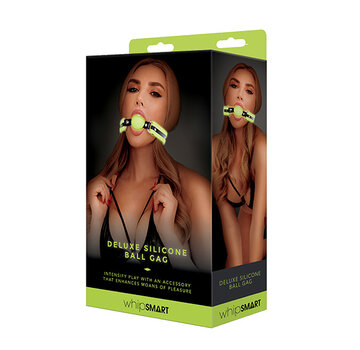 Whipsmart Whipsmart - Glow in the Dark Silicone Ball Gag Black