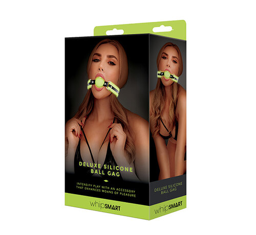 Whipsmart Whipsmart - Glow in the Dark Silicone Ball Gag Black