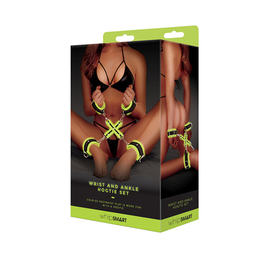 Whipsmart - Glow in the Dark Hog Tie with Wrist Buckle Cuffs