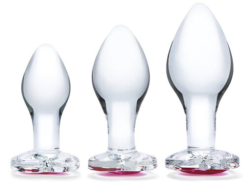 Glas Glas - Heart Jewel Glass Anal Training Kit 3 pcs