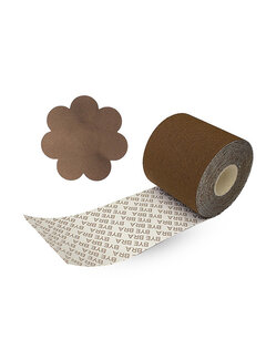 Bye Bra Bye Bra - Body Tape Roll 6,5 cm x 5m + Satin Nipple Covers Brown