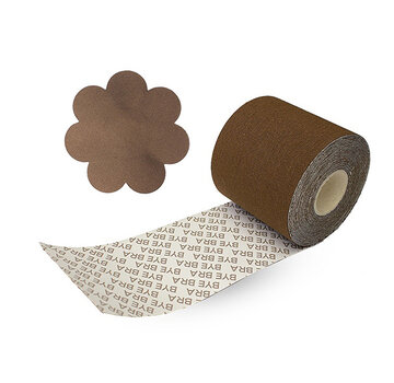 Bye Bra Bye Bra - Body Tape Roll 6,5 cm x 5m + Satin Nipple Covers Brown