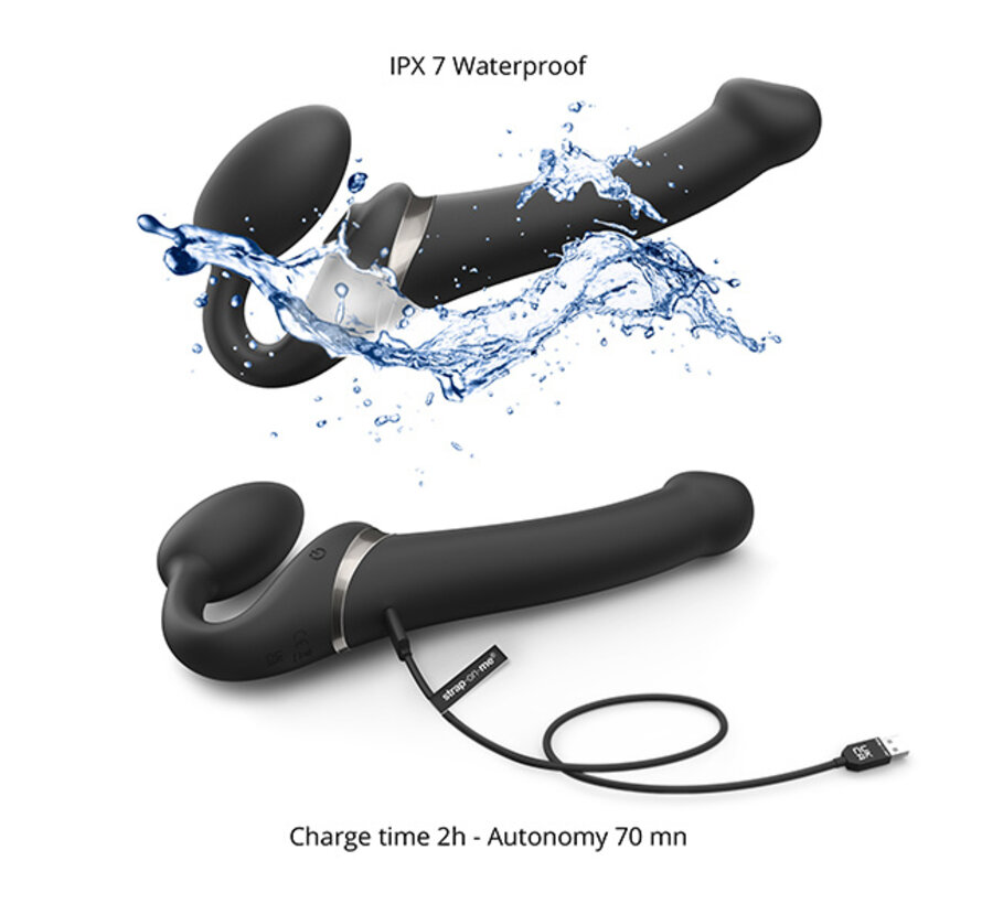 Strap-On-Me - Strap-on Multi Orgasm Remote Controlled 3 Motors Black M