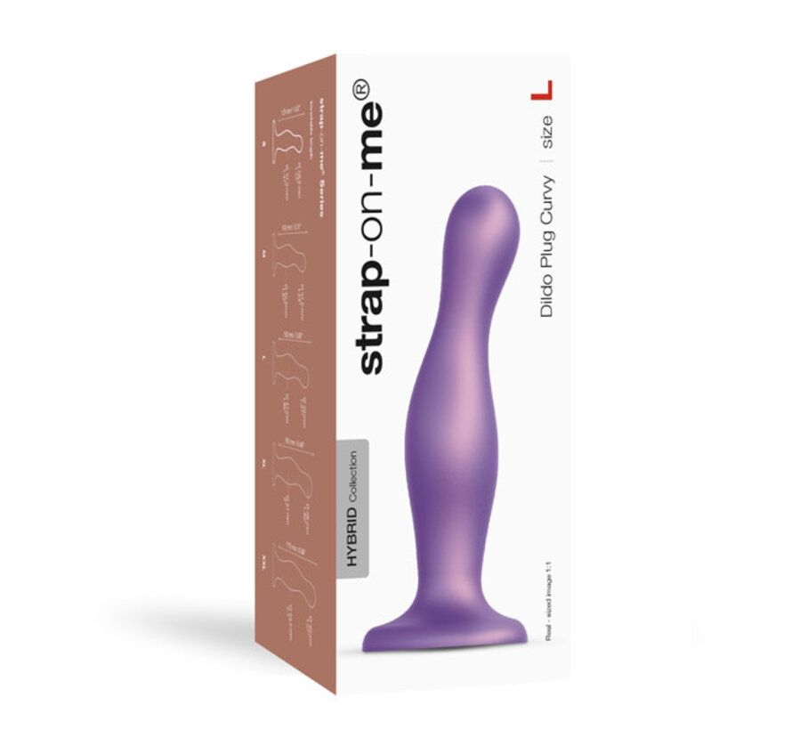 Strap-On-Me - Dildo Plug Curvy Metallic Purple L