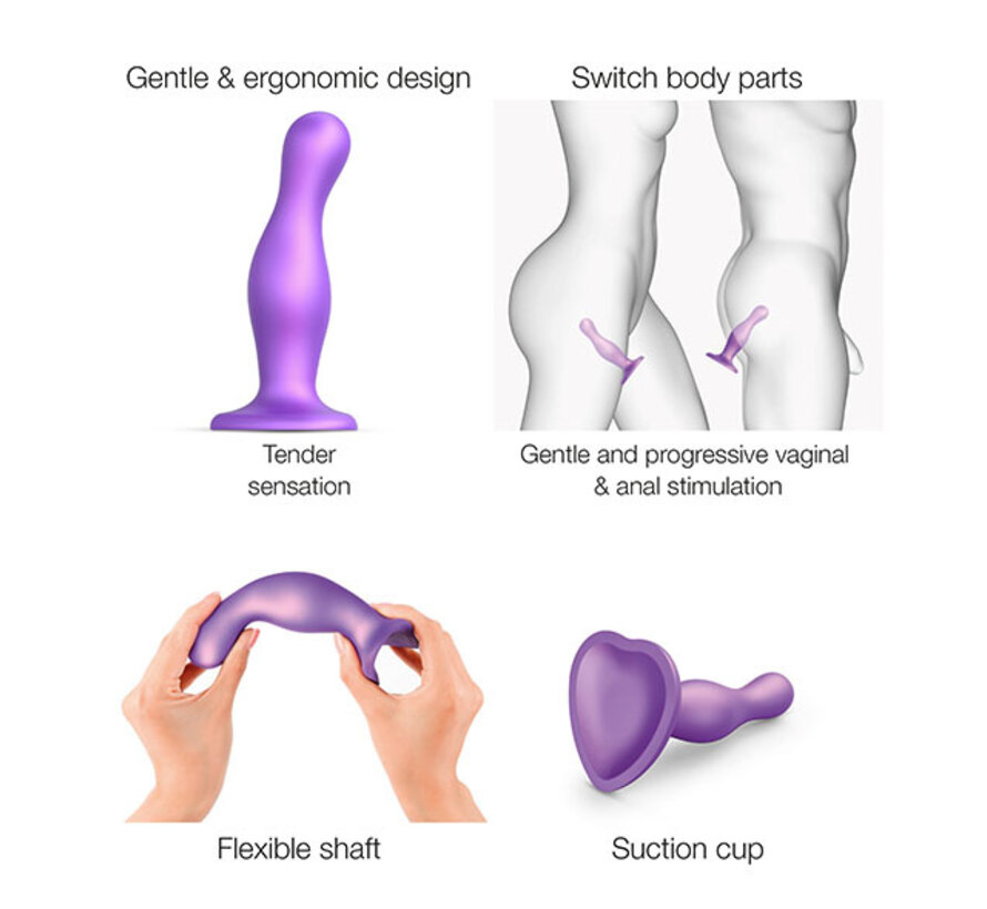 Strap-On-Me - Dildo Plug Curvy Metallic Purple S