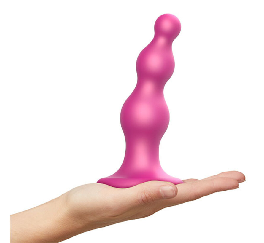 Strap-On-Me - Dildo Plug Beads Metallic Raspberry Pink L