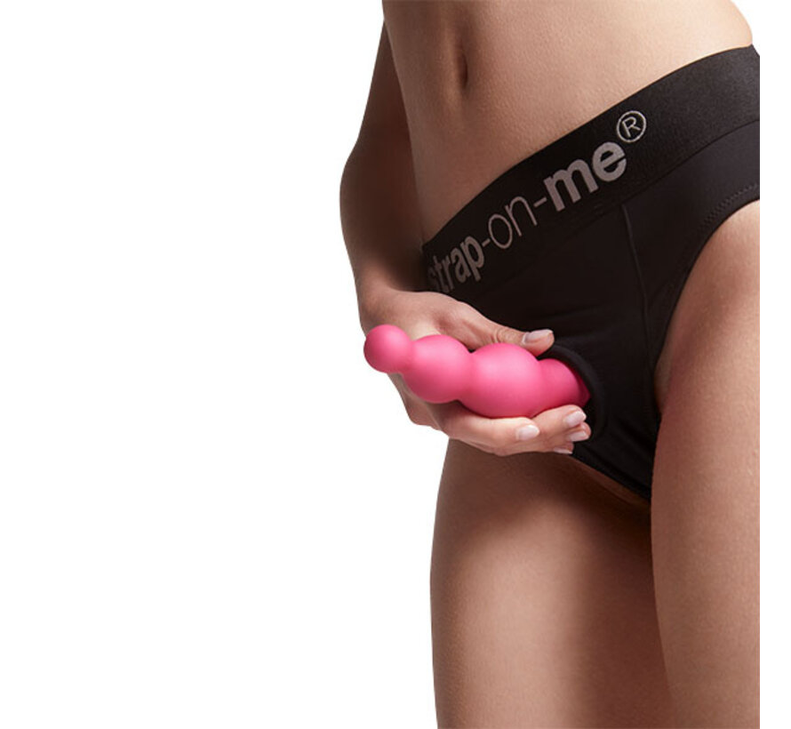Strap-On-Me - Dildo Plug Beads Metallic Raspberry Pink L