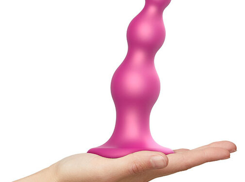 Strap-On-Me Strap-On-Me - Dildo Plug Beads Metallic Raspberry Pink M