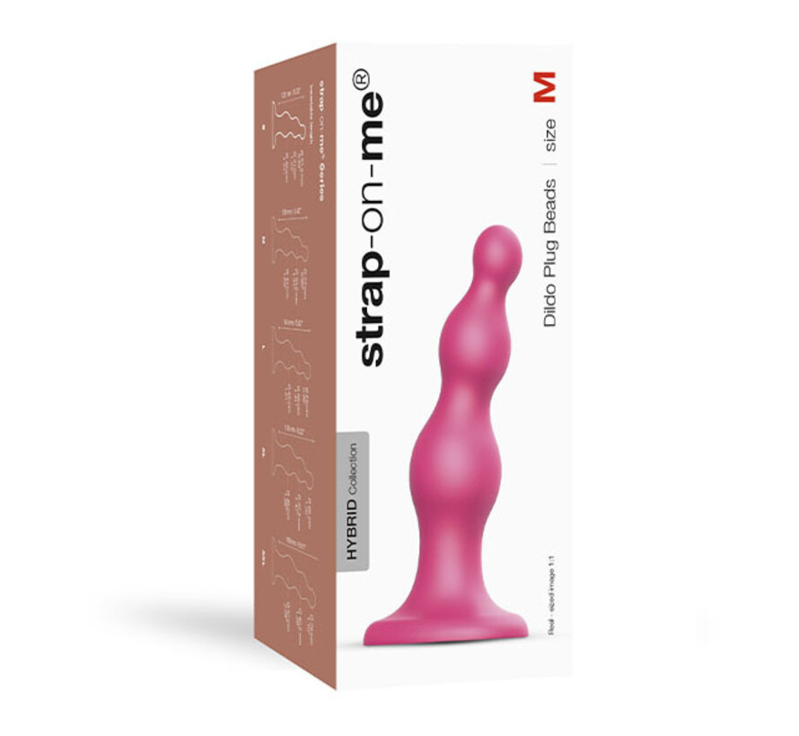 Strap-On-Me - Dildo Plug Beads Metallic Raspberry Pink M