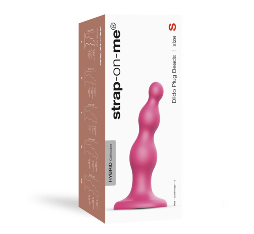 Strap-On-Me - Dildo Plug Beads Metallic Raspberry Pink S